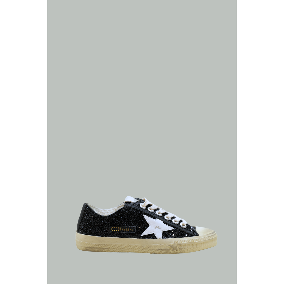 Baskets V-Star Femme - Noir Pailleté / Blanc - GOLDEN GOOSE