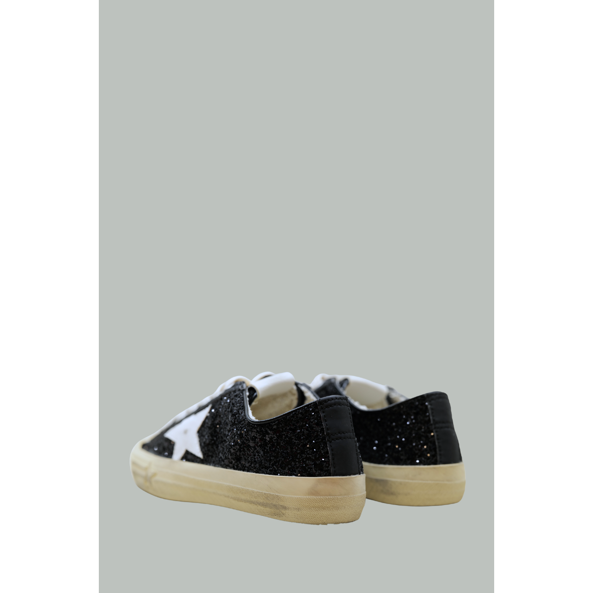 Baskets V-Star Femme - Noir Pailleté / Blanc - GOLDEN GOOSE