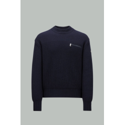 Pull Zip Laine et Cachemire Navy - MONCLER