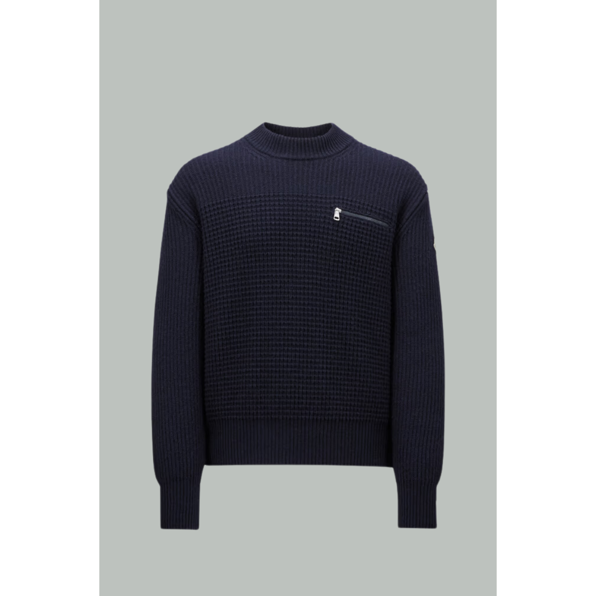 Pull Zip Laine et Cachemire Navy - MONCLER