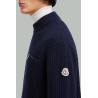 Pull Zip Laine et Cachemire Navy - MONCLER