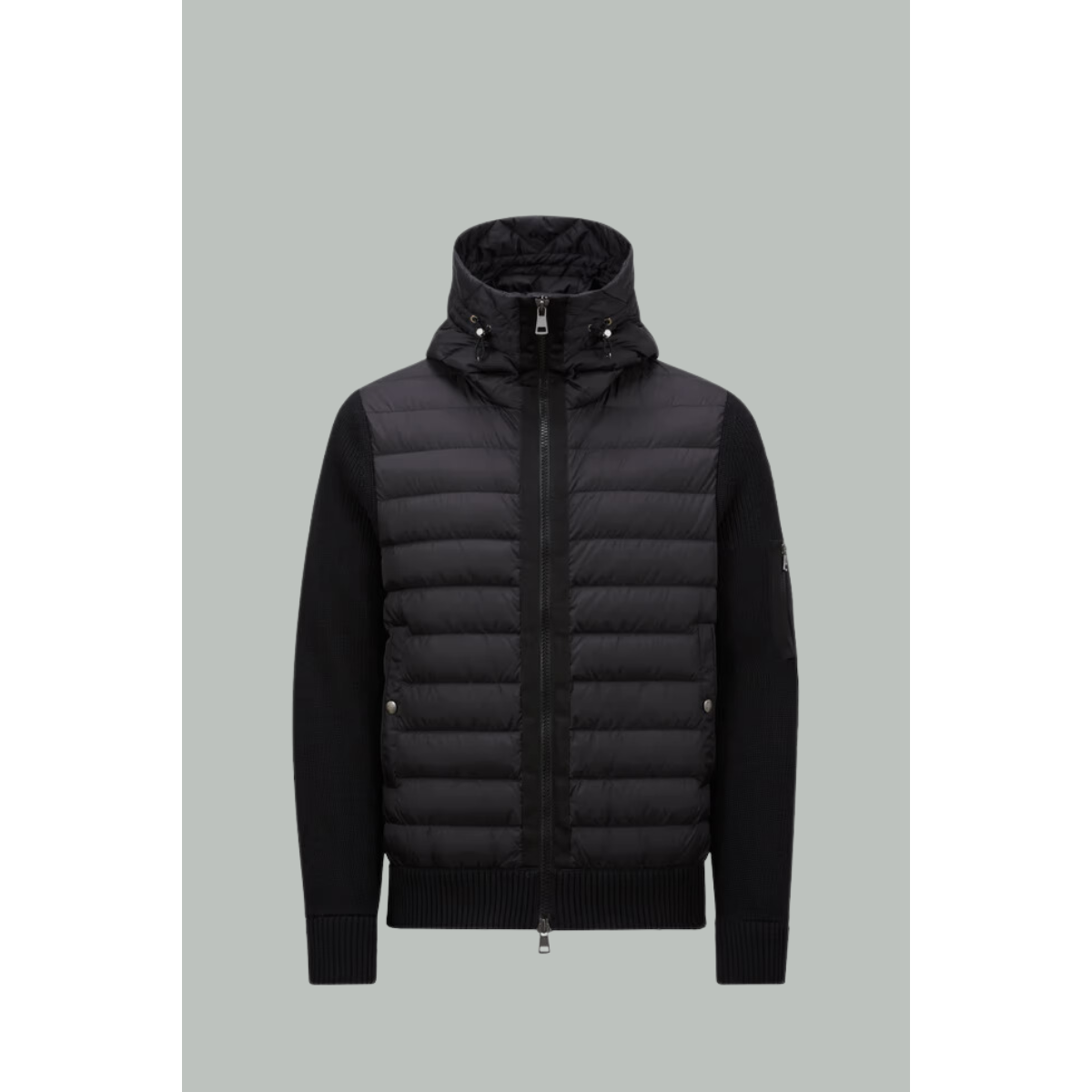 Cardigan Matelassé en Laine - Noir - MONCLER