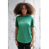 T-shirt en coton avec inscriptions - Vert / Blanc - GOLDEN GOOSE