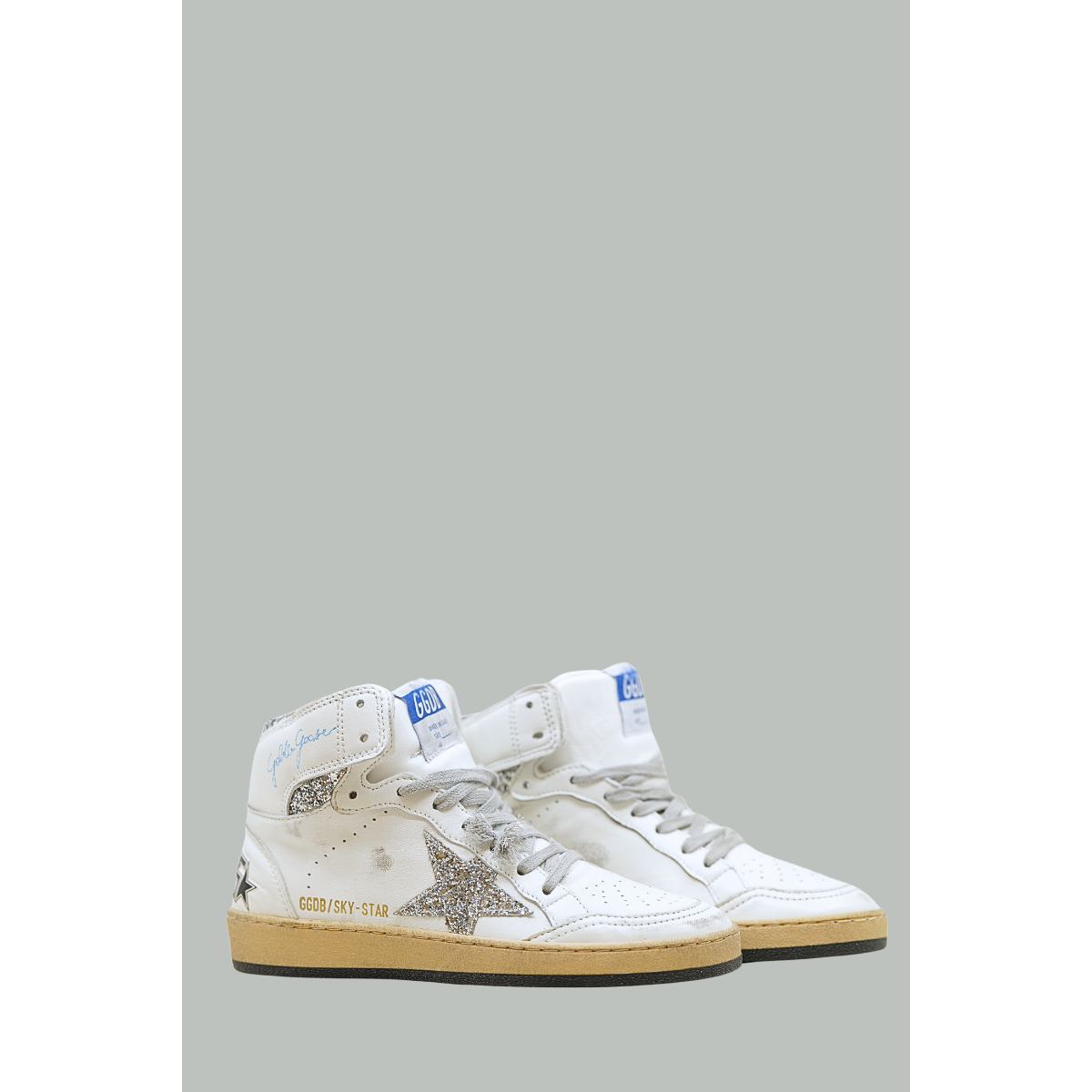 Baskets Sky-Star Femme - Blanc / Argent - GOLDEN GOOSE