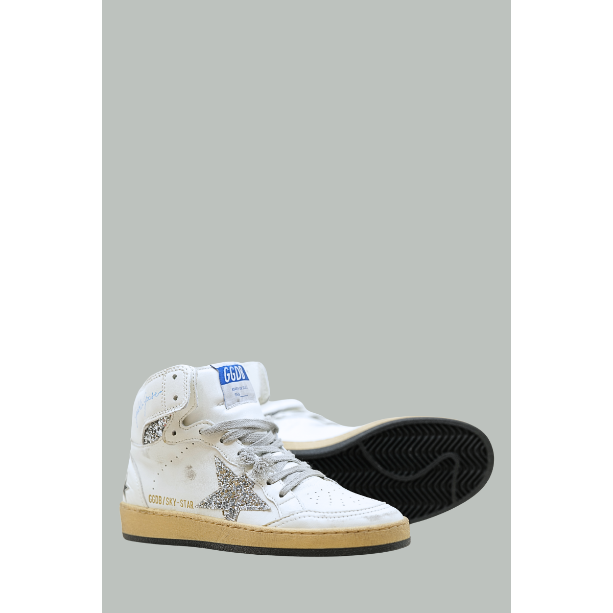 Baskets Sky-Star Femme - Blanc / Argent - GOLDEN GOOSE