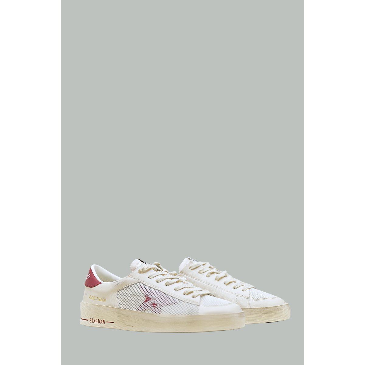 Baskets Stardan Homme - Blanc / Glace / Rouge - GOLDEN GOOSE