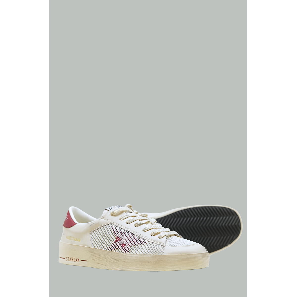 Baskets Stardan Homme - Blanc / Glace / Rouge - GOLDEN GOOSE