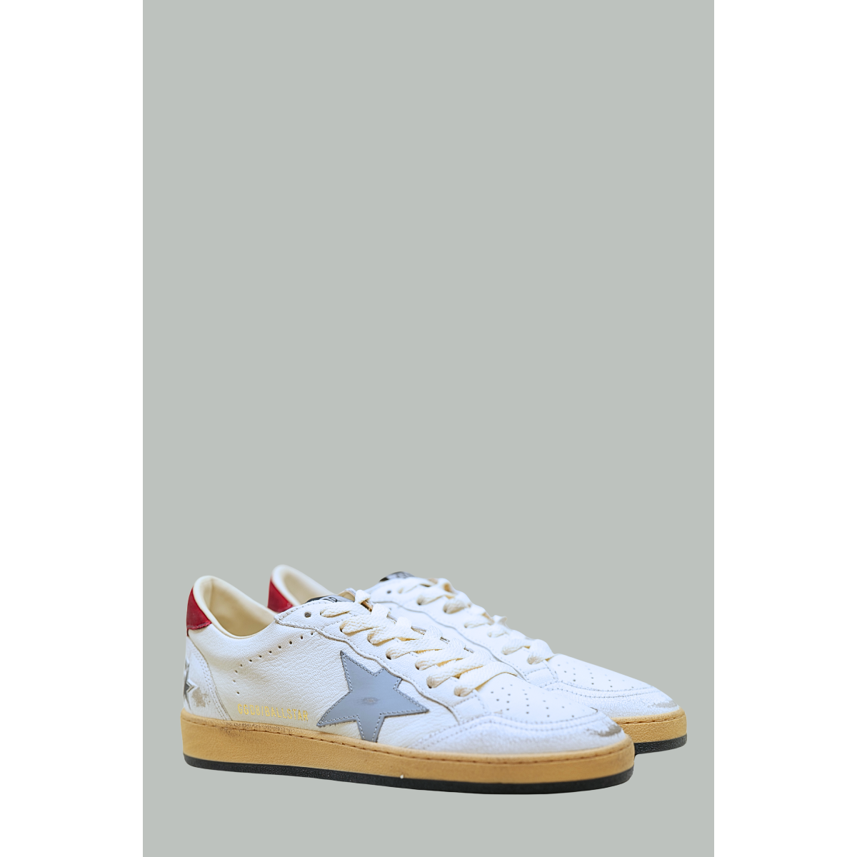 Baskets Ball Star Homme Blanc / Bleu Argent  / Rouge - GOLDEN GOOSE