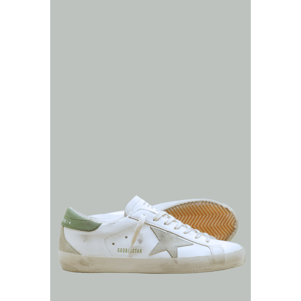 Bakets Super-Star Homme - Blanc / Vert - GOLDEN GOOSE