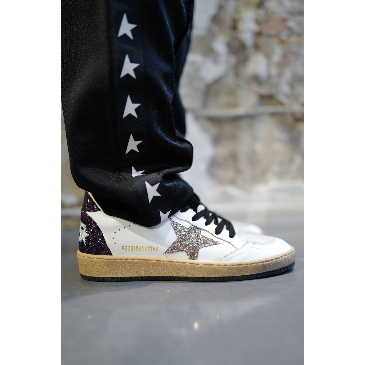 Baskets Ball Star Femme - Blanc / Violet  - GOLDEN GOOSE