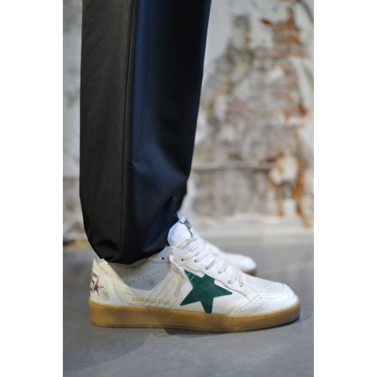 Baskets Ball Star Homme - Blanc / Vert / Argent / Bordeaux - GOLDEN GOOSE