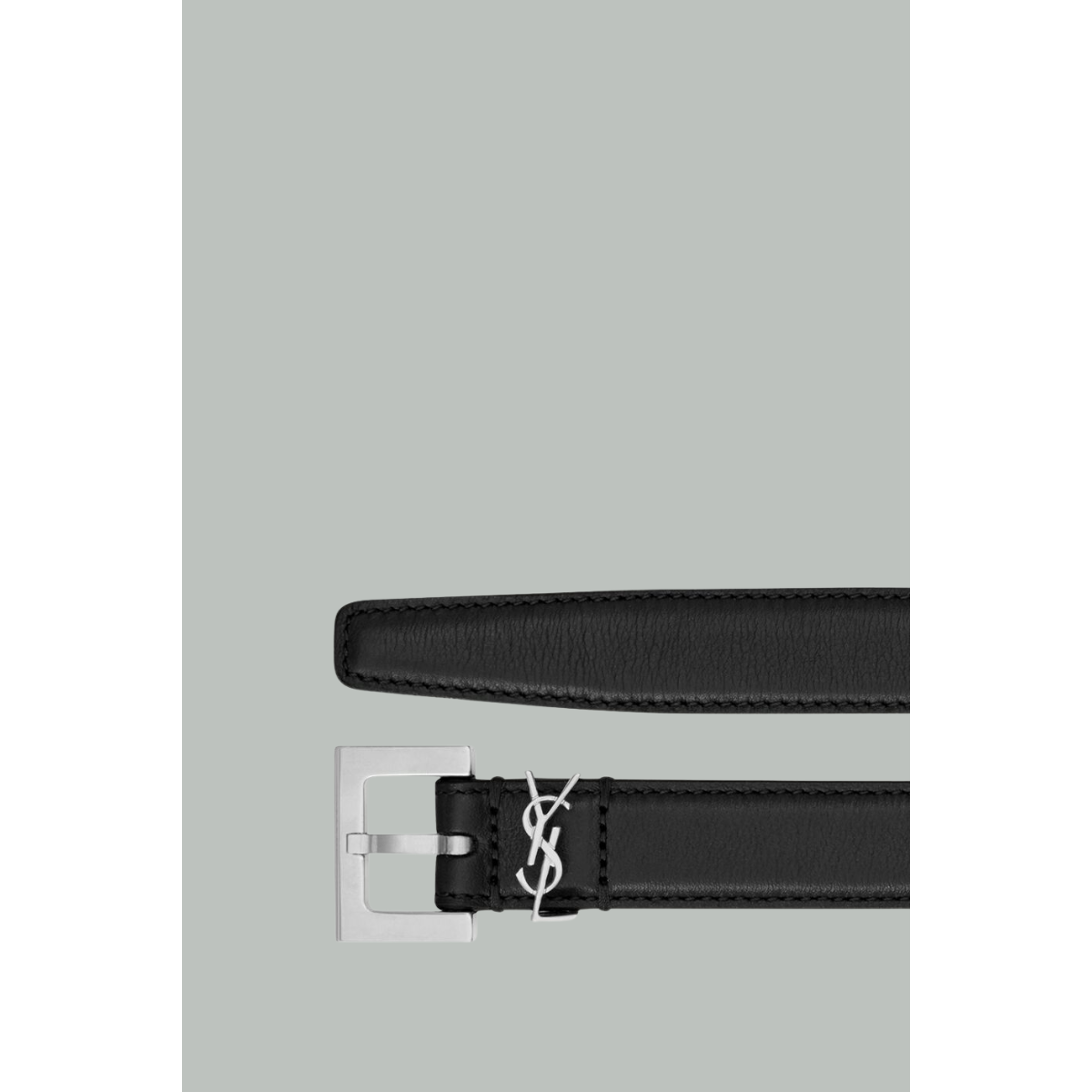 Ceinture fine en Cuir - Noir - SAINT LAURENT