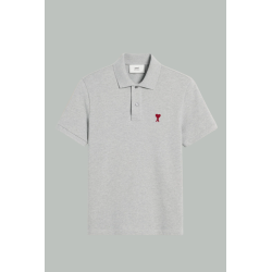 Polo ami de coeur - Gris - Coton - AMI PARIS