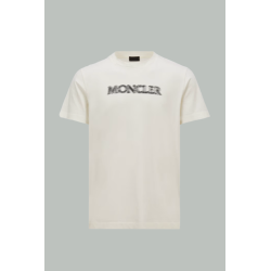 T-shirt en coton à logo flouté - Blanc - MONCLER