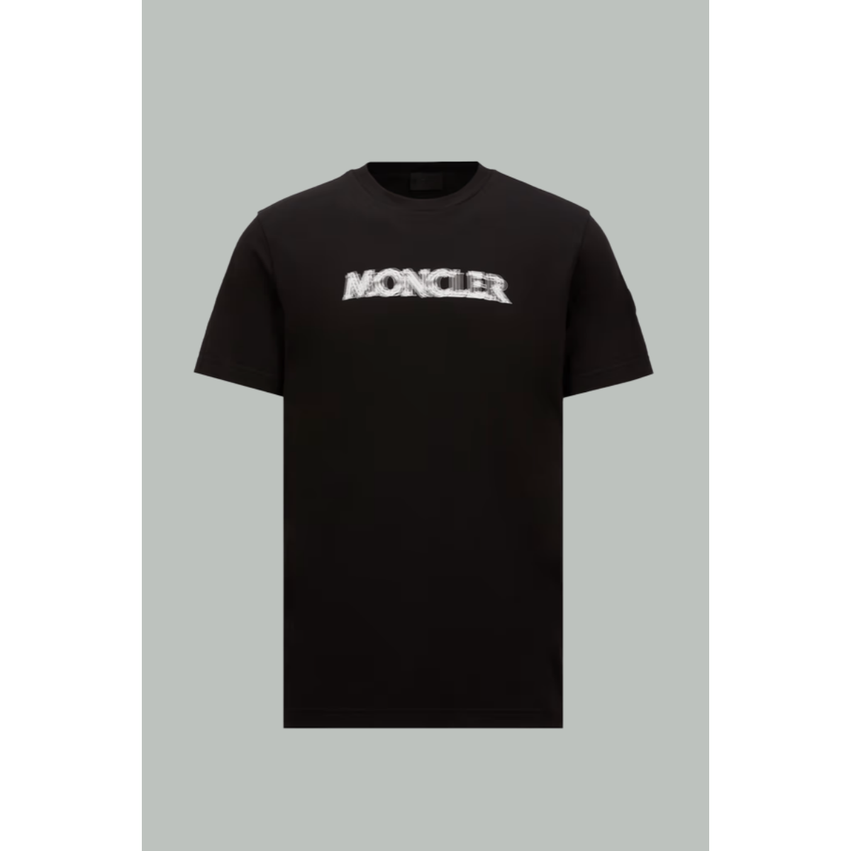 T-shirt en coton à logo flouté - Noir - MONCLER