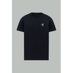 T-shirt  avec logo patch texturé - Bleu Marine - MONCLER