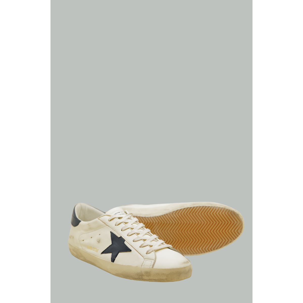 Baskets Super-Star Homme  - Blanc / Navy - GOLDEN GOOSE