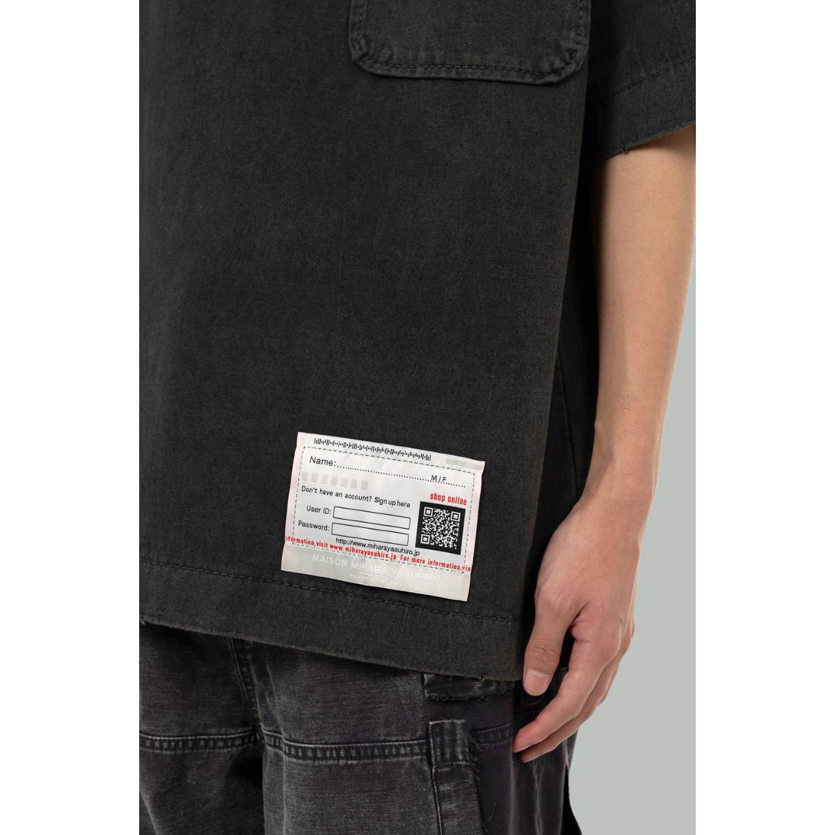 T-shirt Délavé - Noir -  MAISON MIHARA YASUHIRO