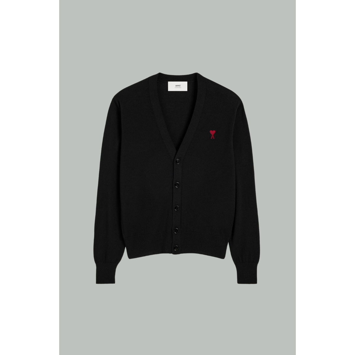 Cardigan noir Ami de cœur en laine – Noir - AMI PARIS