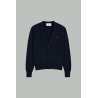 Cardigan avec broderie Ami de cœur rouge - Bleu nuit - AMI PARIS