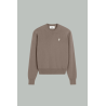 Pull beige col rond Ami de cœur en laine - cendre - AMI PARIS