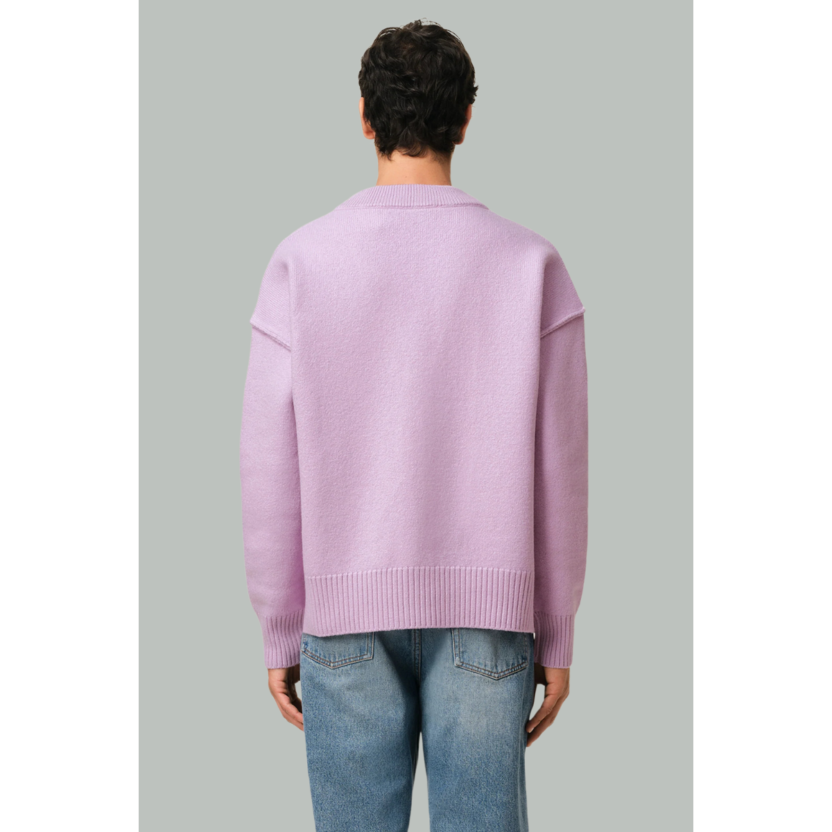 Cardigan violet Ami de cœur en laine - Lilas - AMI PARIS