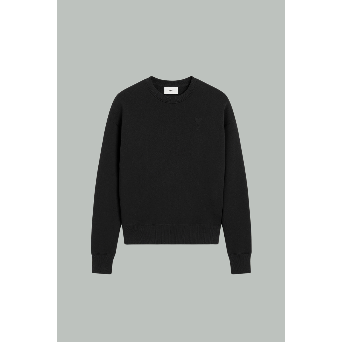 Sweatshirt Noir Ami de Coeur En Coton - Noir - AMI PARIS
