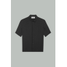 Cassandre shirt in matte and gloss silk - Black - SAINT LAURENT