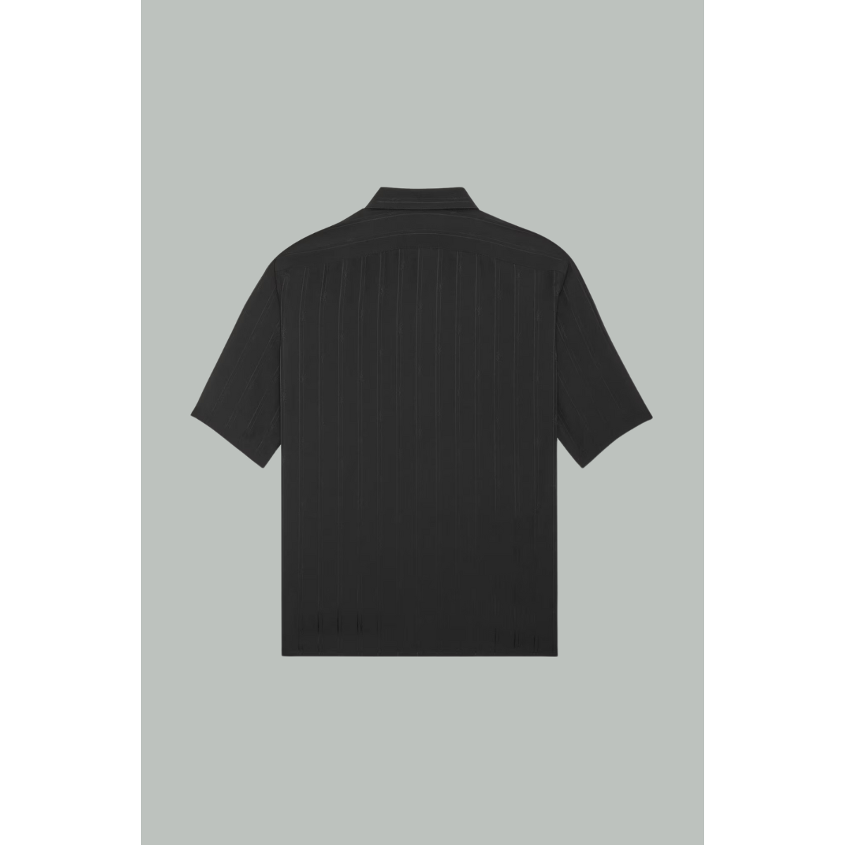 Cassandre shirt in matte and gloss silk - Black - SAINT LAURENT