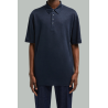 Polo en lin - Bleu foncé - MONCLER