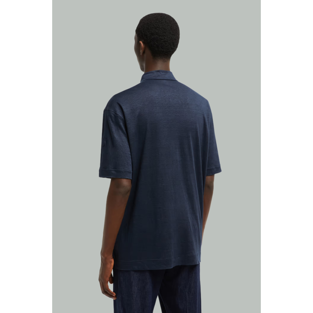 Polo en lin - Bleu foncé - MONCLER