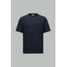 T-shirt en maille de soi et coton - Bleu Marine - MONCLER