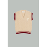 Pull sans manche en laine - Blanc crème - AMI PARIS