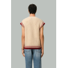 Pull sans manche en laine - Blanc crème - AMI PARIS