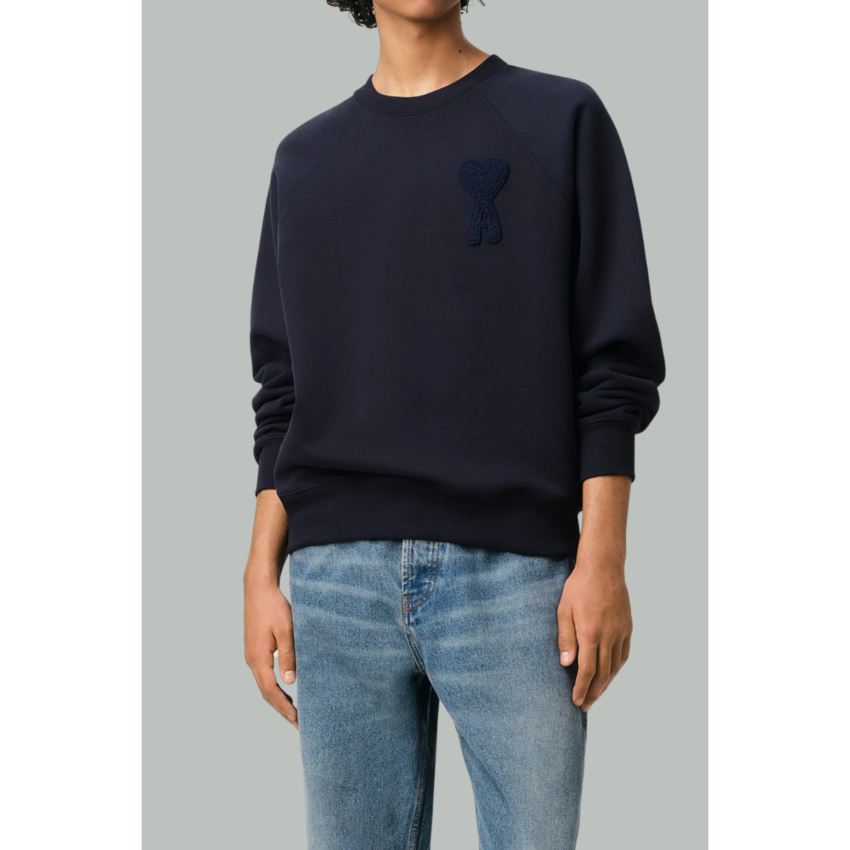 Sweatshirt patch Ami de cœur - Bleu marine - AMI PARIS