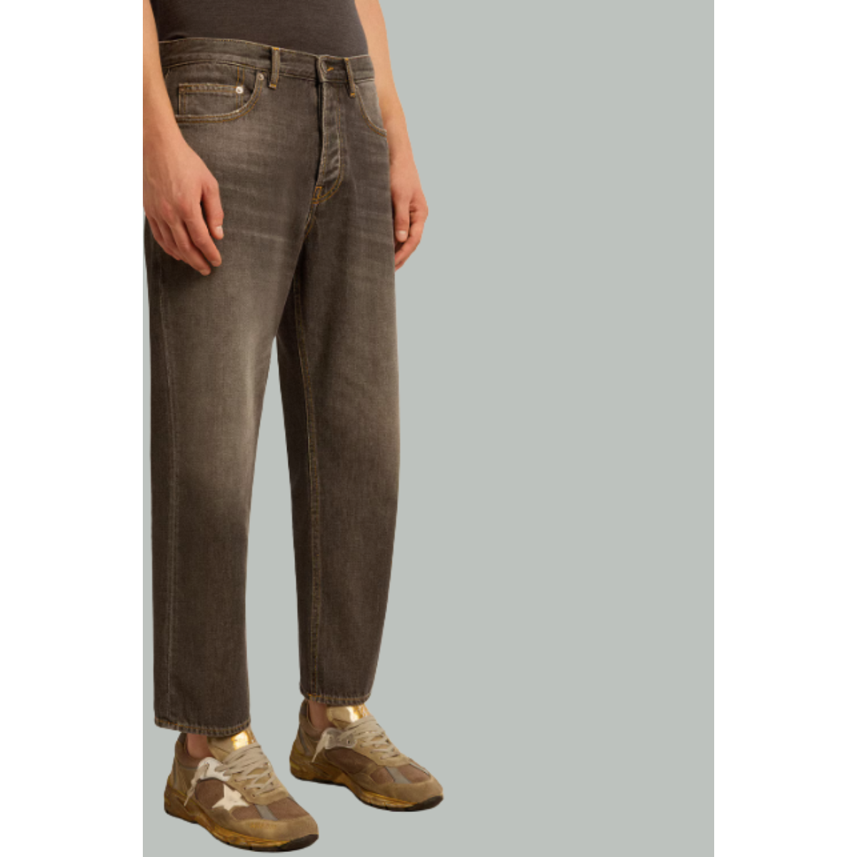 Jean noir pour homme à l’effet stonewashed - Noir - GOLDEN GOOSE