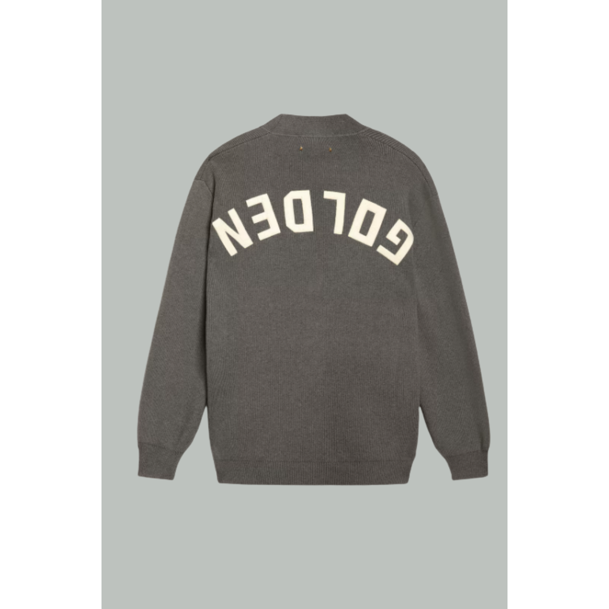 Cardigan homme en coton avec logo dans le dos - Gris chiné - GOLDEN GOOSE