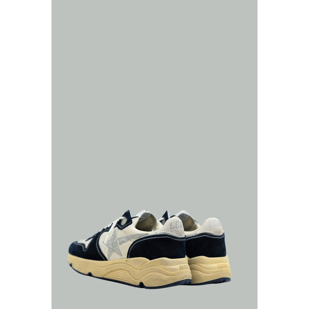 Baskets Running Sole Femme - Blanc /Bleu /Argenté - GOLDEN GOOSE