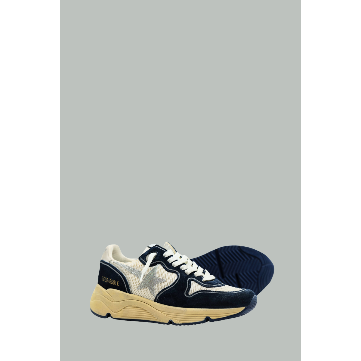 Baskets Running Sole Femme - Blanc /Bleu /Argenté - GOLDEN GOOSE