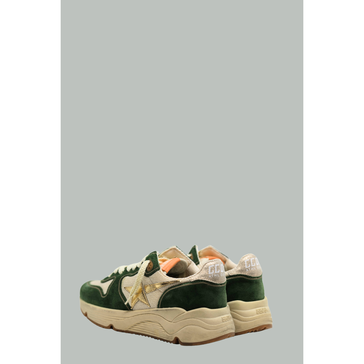 Baskets Running Sole Femme - Blanc/ Vert/ Argenté - GOLDEN GOOSE