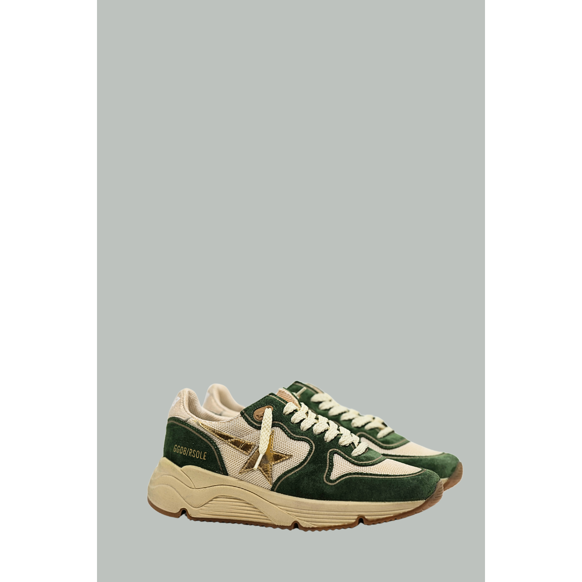 Baskets Running Sole Femme - Blanc/ Vert/ Argenté - GOLDEN GOOSE