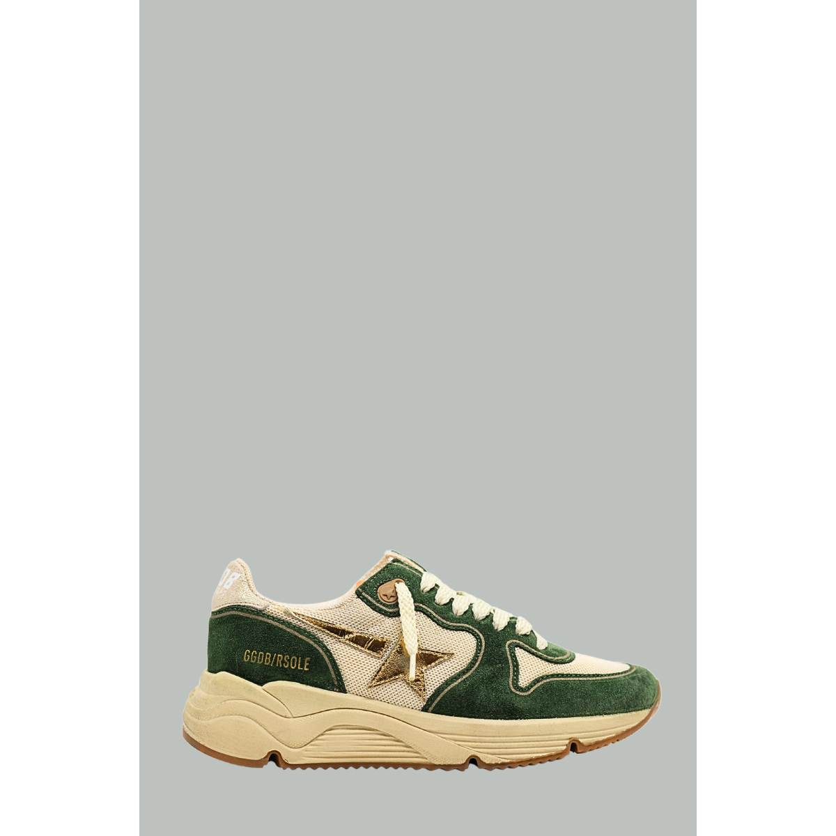 Baskets Running Sole Femme - Blanc/ Vert/ Argenté - GOLDEN GOOSE