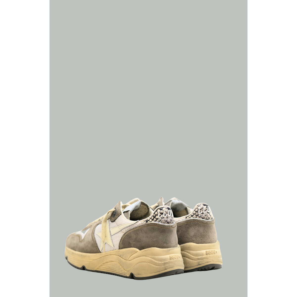 Baskets Running Sole Femme - Gris/Python - GOLDEN GOOSE