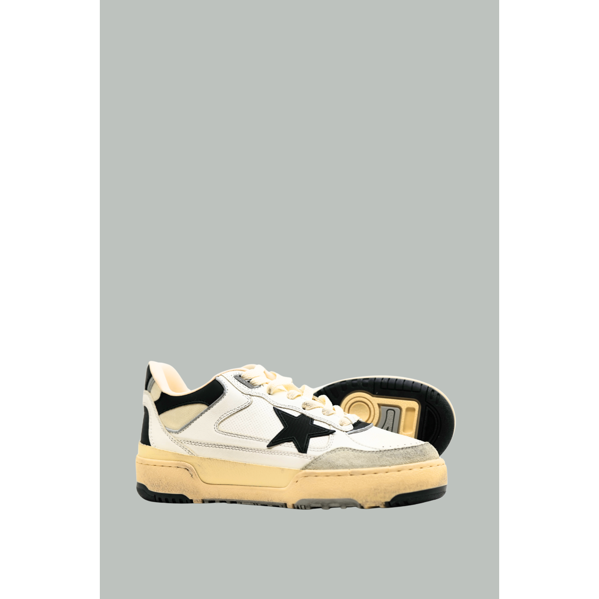Baskets Forty2 Homme - Blanc/Noir - GOLDEN GOOSE