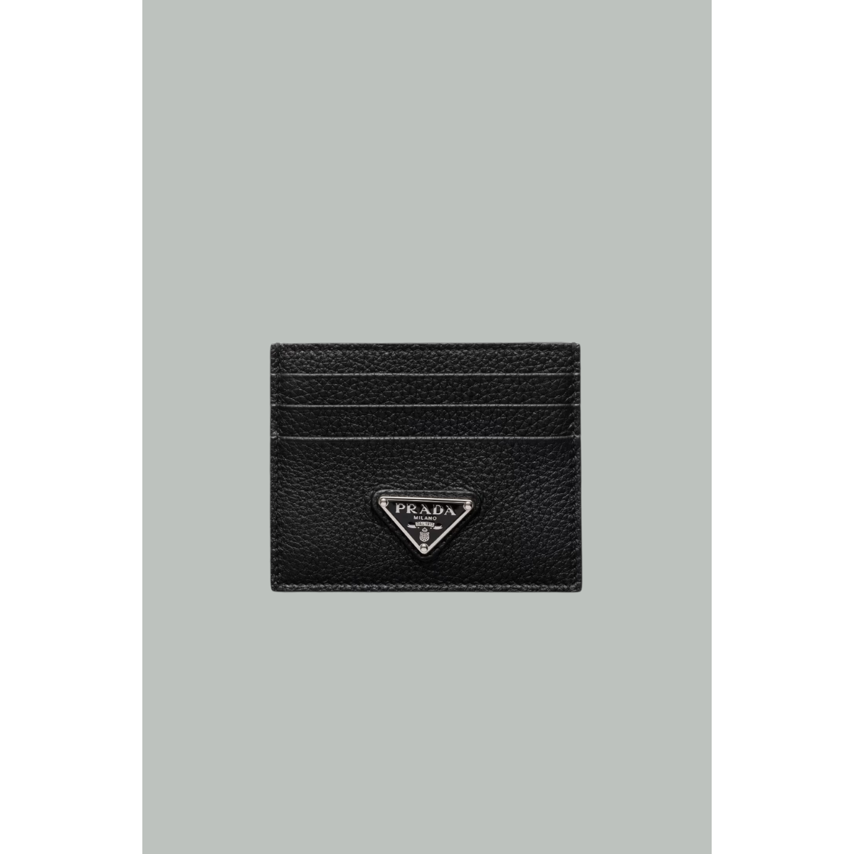 Porte carte en Cuir grainé - Noir - PRADA