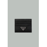 Card Holder in Grained Leather - Black - PRADA