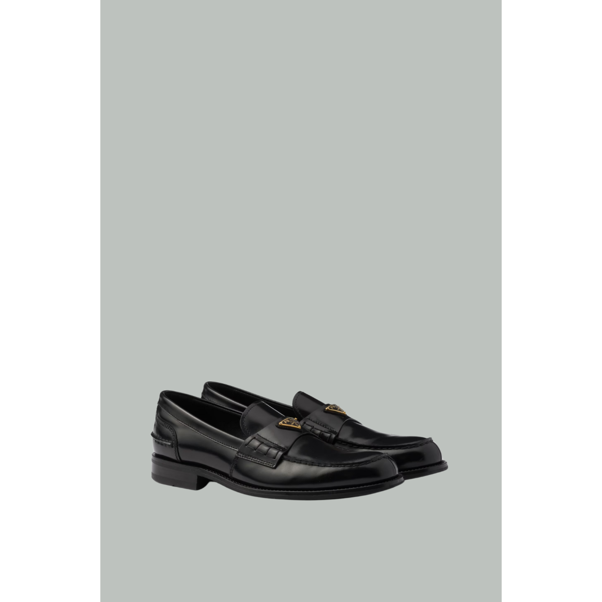 Mocassins en cuir brossé - Noir - PRADA