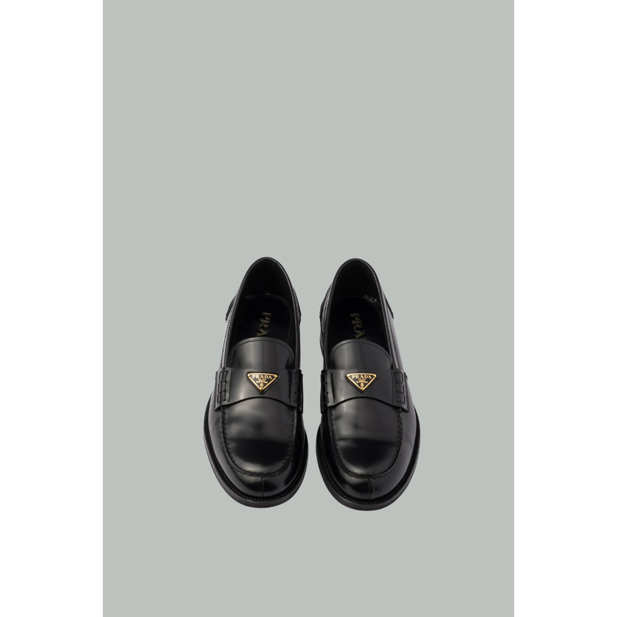 Mocassins en cuir brossé - Noir - PRADA