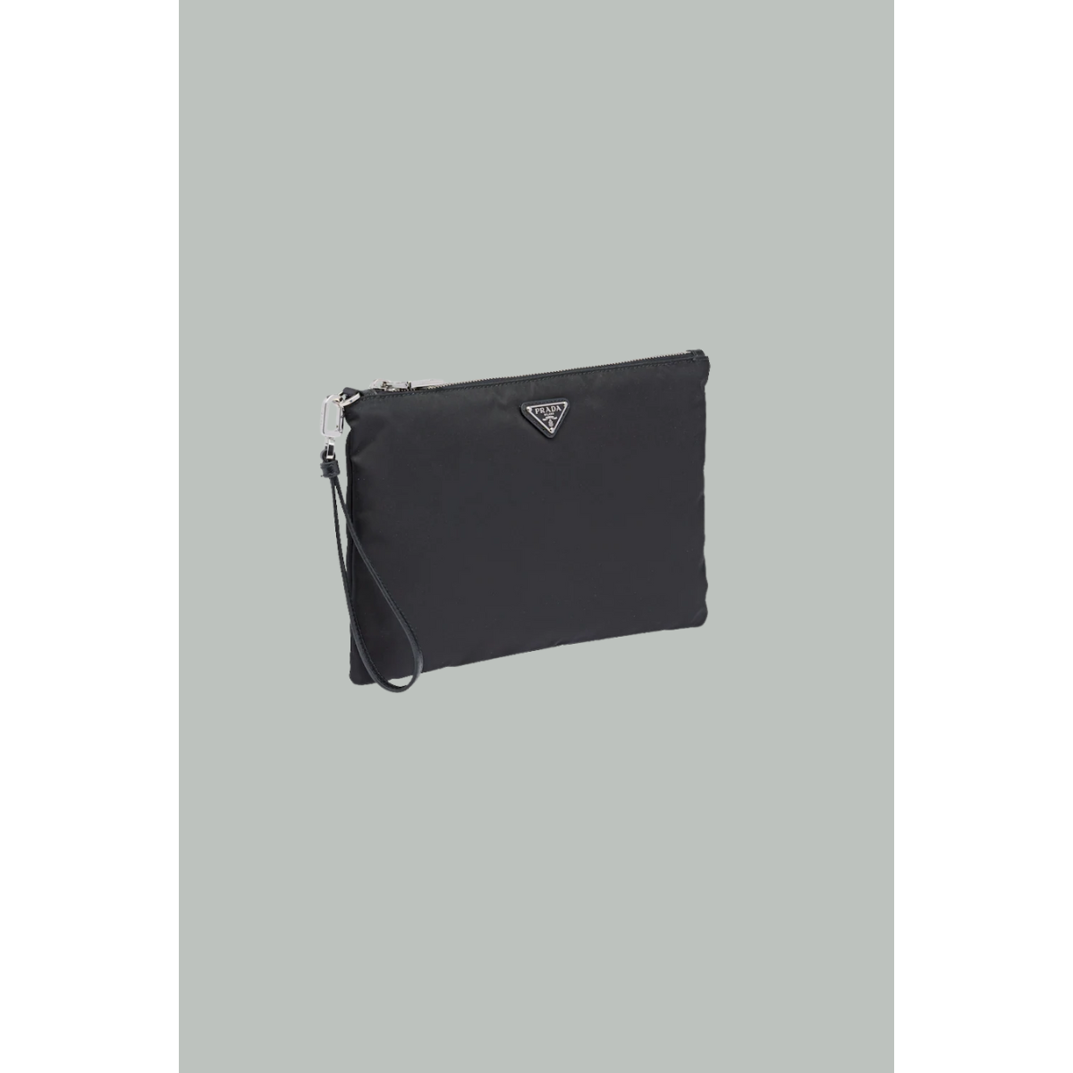 Pochette en Re-Nylon et cuir Saffiano - Noir - PRADA