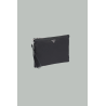 Pochette en Re-Nylon et cuir Saffiano - Noir - PRADA